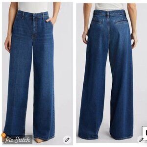 Frame High Waist Wide Leg Trouser Jeans in Blindspot size 29